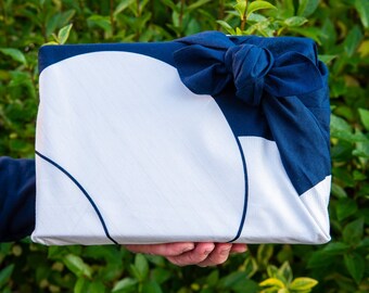 70cm Hare Tsutsumi Medium Furoshiki | Pine Bamboo Plum Navy Blue