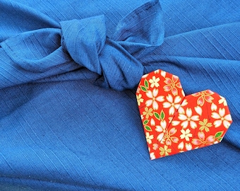 90cm Cotton Shantung Furoshiki | Solid Color Navy Blue