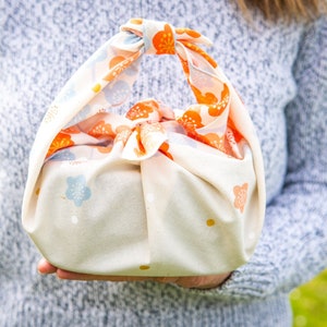 50cm Adeline Klam Organic Cotton Furoshiki Japanese Apricot Orange image 8