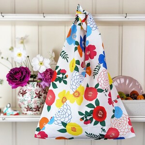 Organic Kyoto Tie Handle Bag - Spring Camellia