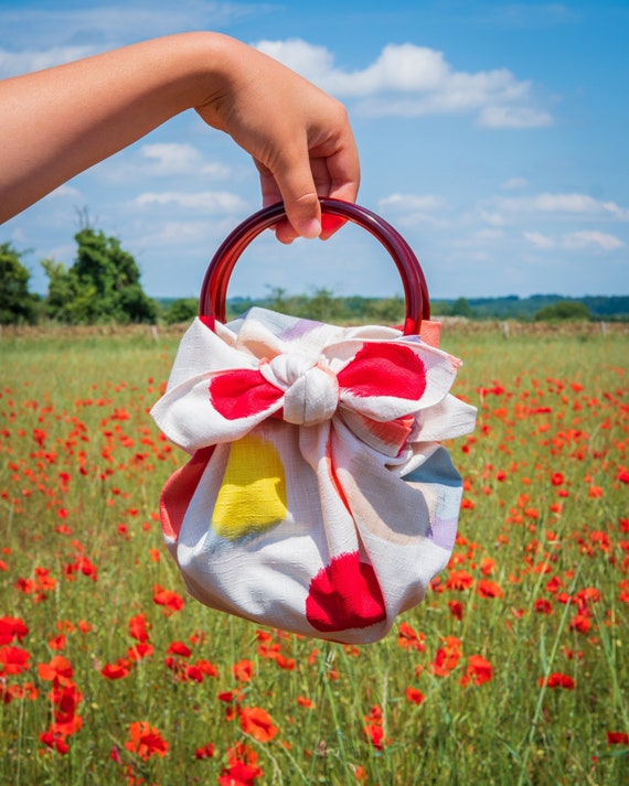 Modern Girl Furoshiki Bag Kit With Ring Handles Dot / Beige - Etsy