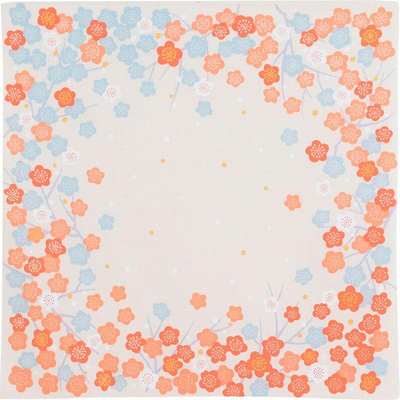 50cm Adeline Klam Organic Cotton Furoshiki Japanese Apricot Orange image 9