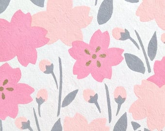 Kyoto-briefkaart - geperst washipapier Sakura