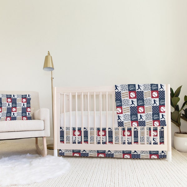 Baseball Crib Sheet and Skirt Etsy