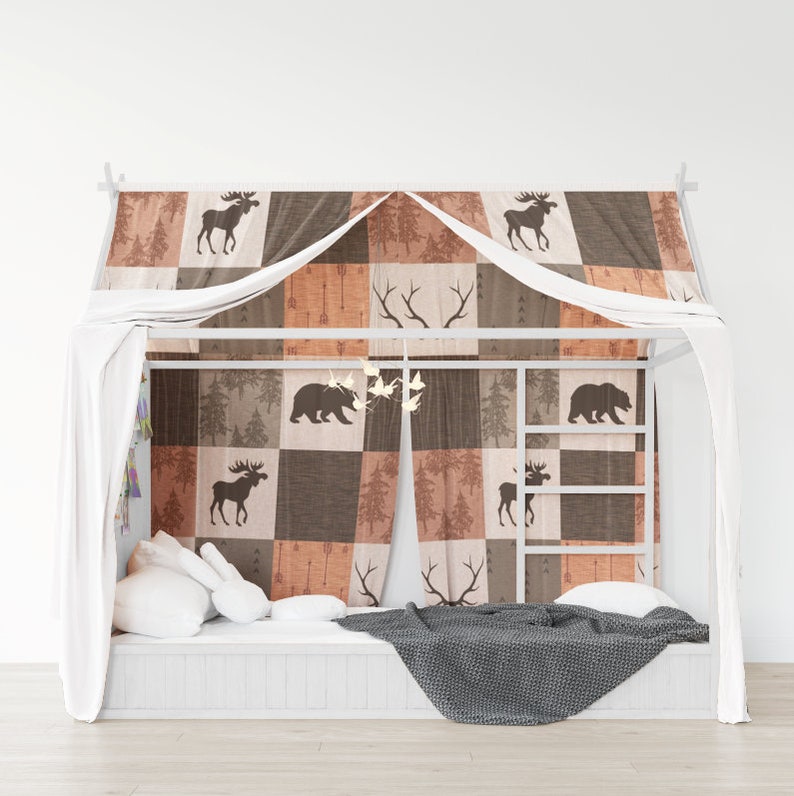 Rustic Woodland Curtains for Nursery or Children's Bedroom Etsy