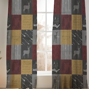 Burgundy Witch and Wizard Curtains for Nursery or Children&#39;s Bedroom Custom and Hand Made Just for You, Explore Now!