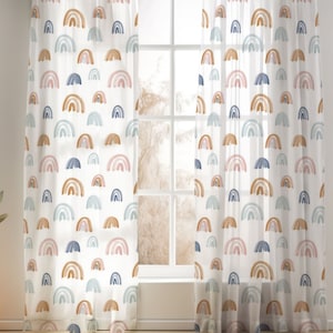 Earth Tone Rainbow Curtains for Nursery or Children's Bedroom Custom and Hand Made Just for You, Explore Now!