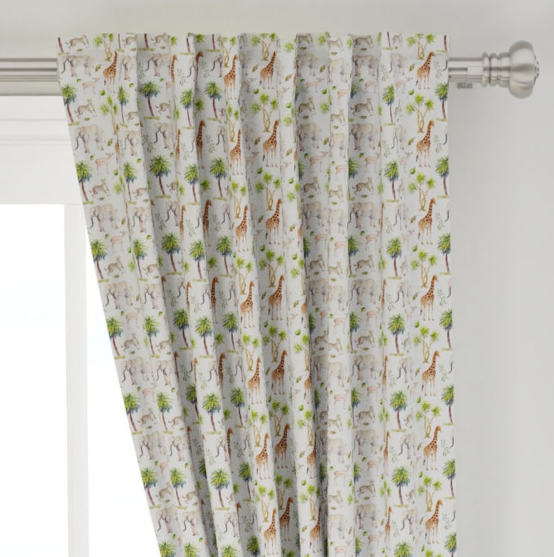 Wild Safari Curtains for Nursery or Children's Bedroom Etsy