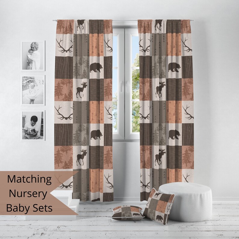 Rustic Woodland Curtains for Nursery or Children's Bedroom Etsy