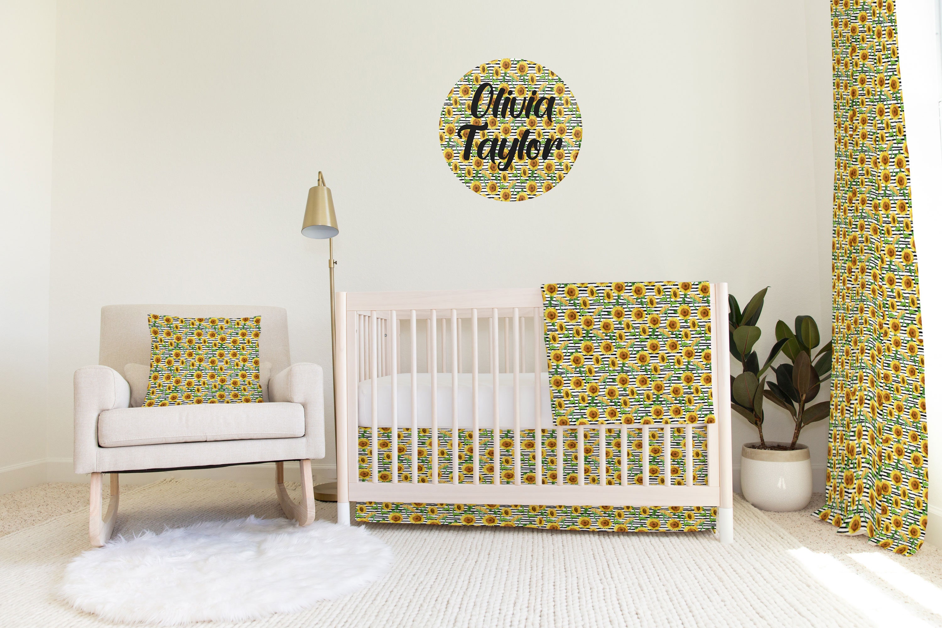 Sunflower Baby Nursery Set Custom and Hand Made Just for You | Etsy