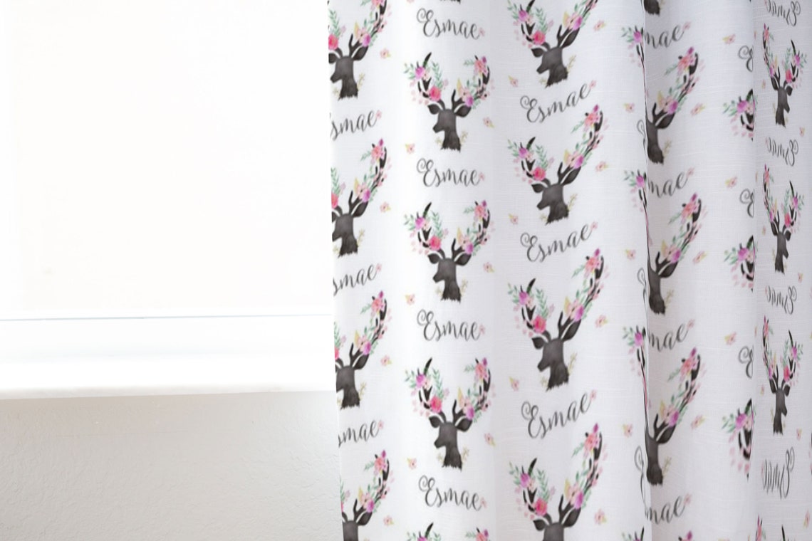 Personalized Deer Curtains for Nursery or Children's Etsy