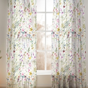 Wildflower Meadow Curtains for Nursery or Children&#39;s Bedroom Custom and Hand Made Just for You, Explore Now!