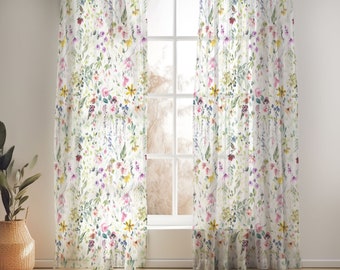 Wildflower Meadow Curtains for Nursery or Children's Bedroom Custom and Hand Made Just for You, Explore Now!