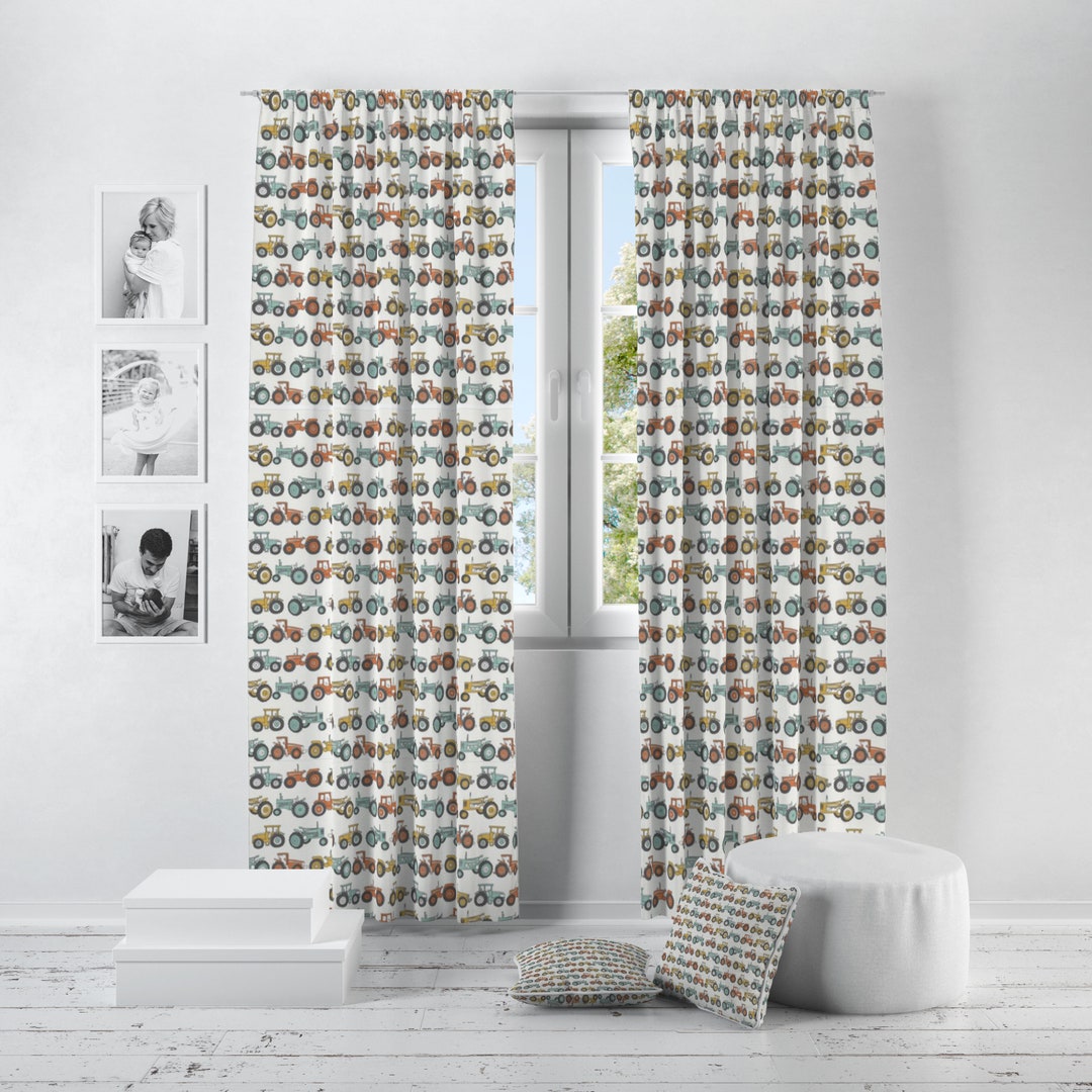 Tractor Curtains for Nursery or Children's Bedroom Custom Etsy