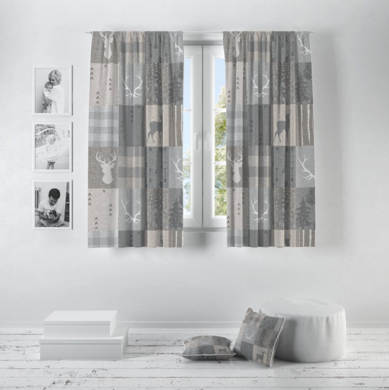 Rustic Woodland Curtains for Nursery or Children's Bedroom Etsy