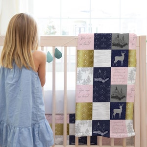 Wizard Baby Bedding Set: Navy, Pink & Gold Organic Cotton