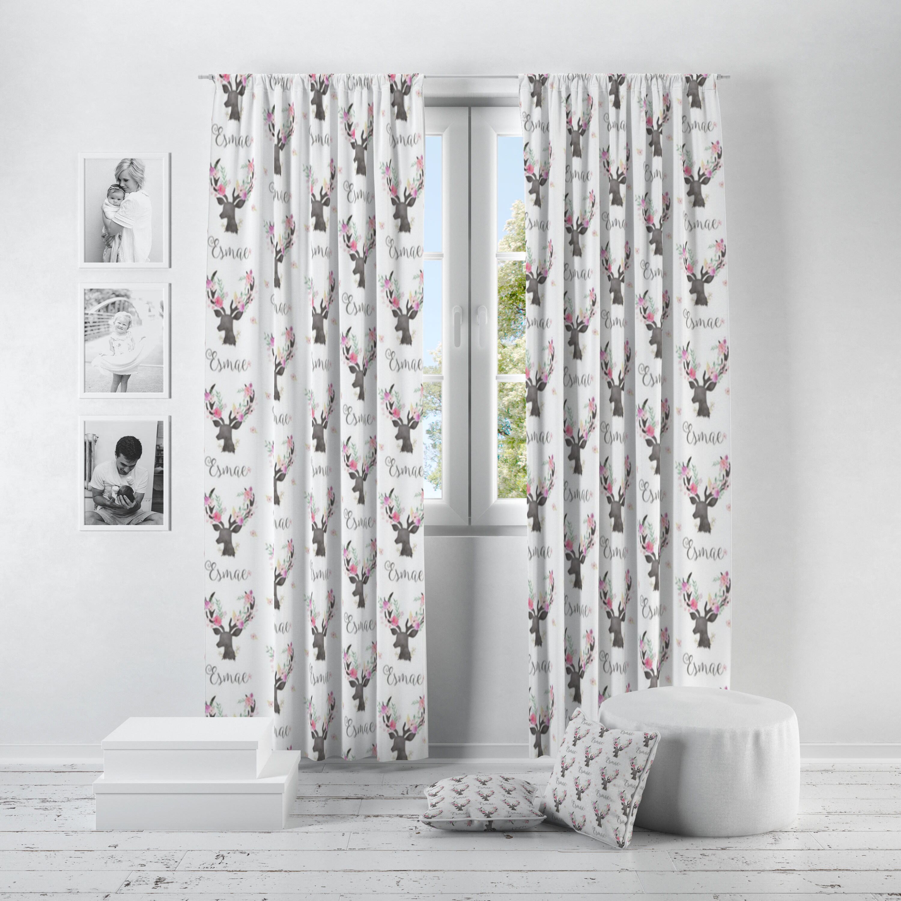 Personalized Deer Curtains for Nursery or Children's Etsy