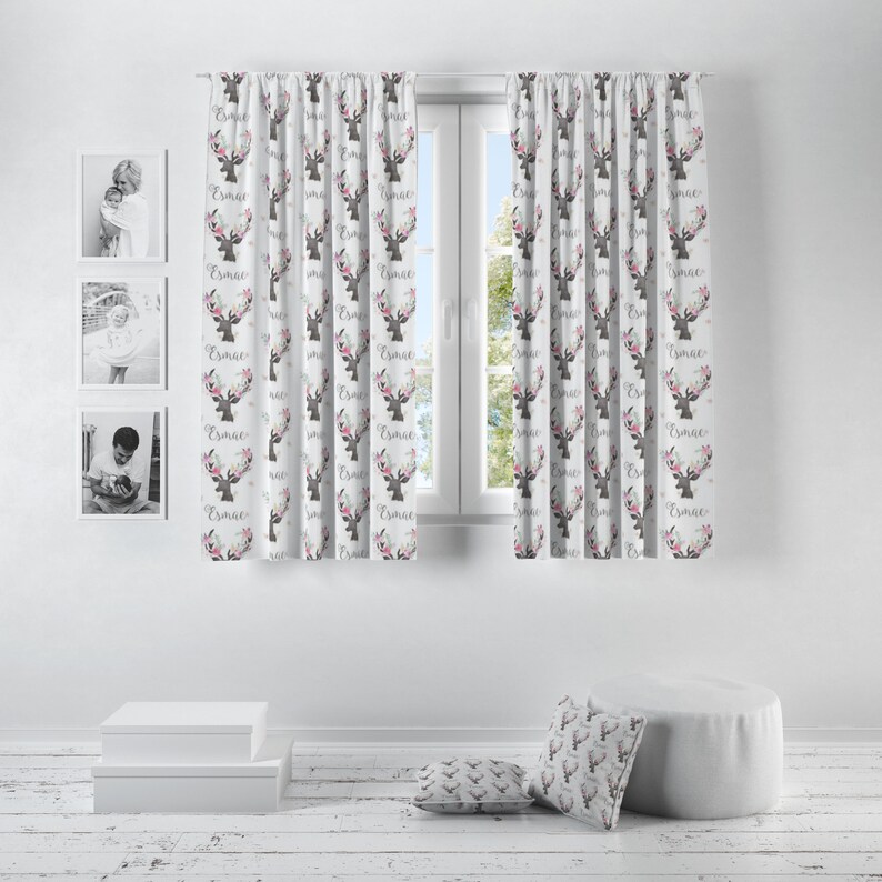 Personalized Deer Curtains for Nursery or Children's Etsy