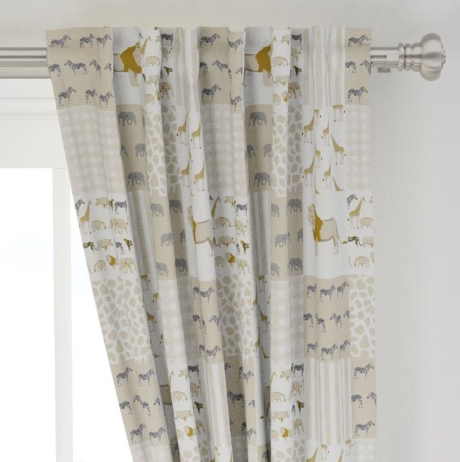 Lion Safari Curtains for Nursery or Children's Bedroom Etsy