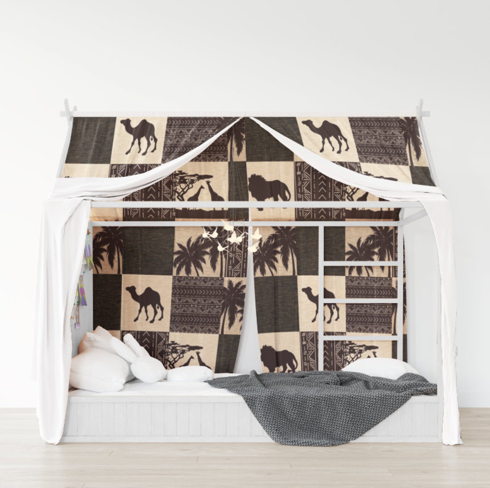 Neutral Safari Curtains for Nursery or Children's Bedroom Etsy