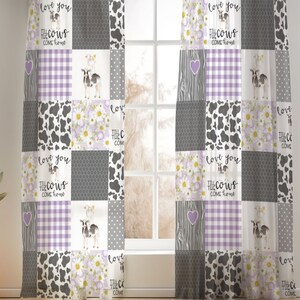 Purple Farm Life Curtains for Nursery or Children&#39;s Bedroom Custom and Hand Made Just for You, Explore Now!