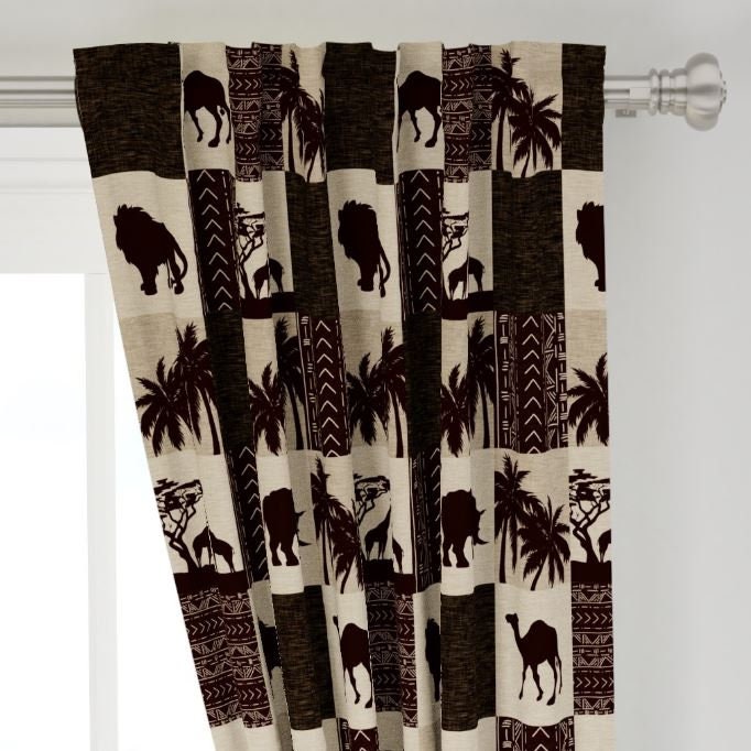 Neutral Safari Curtains for Nursery or Children's Bedroom Etsy