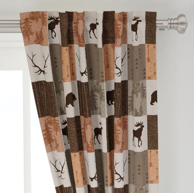 Rustic Woodland Curtains for Nursery or Children's Bedroom Etsy