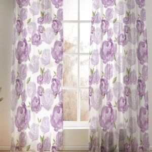 Purple Rose Curtains for Nursery or Children&#39;s Bedroom Custom and Hand Made Just for You, Explore Now!