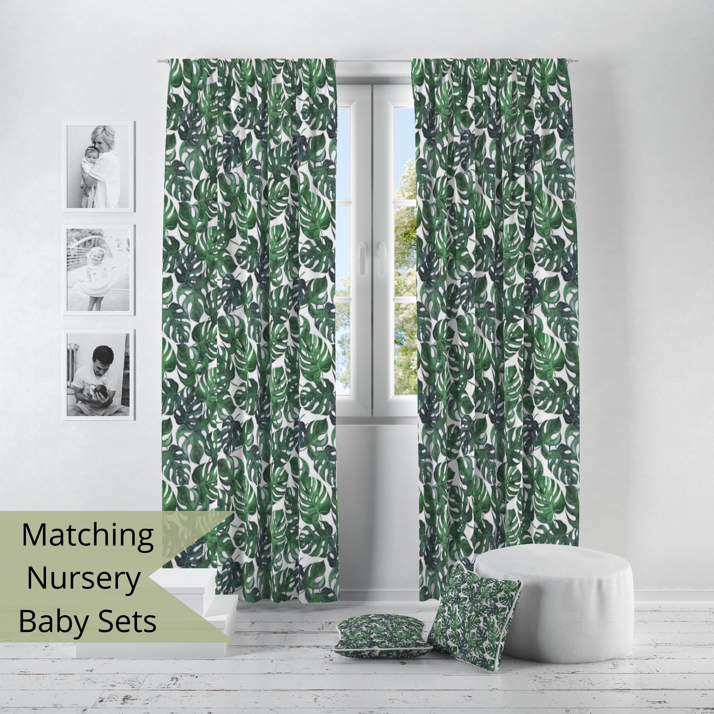 Jungle Palm Leaf Curtains for Nursery or Children's Etsy