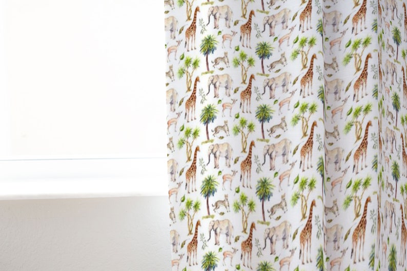 Wild Safari Curtains for Nursery or Children's Bedroom Etsy