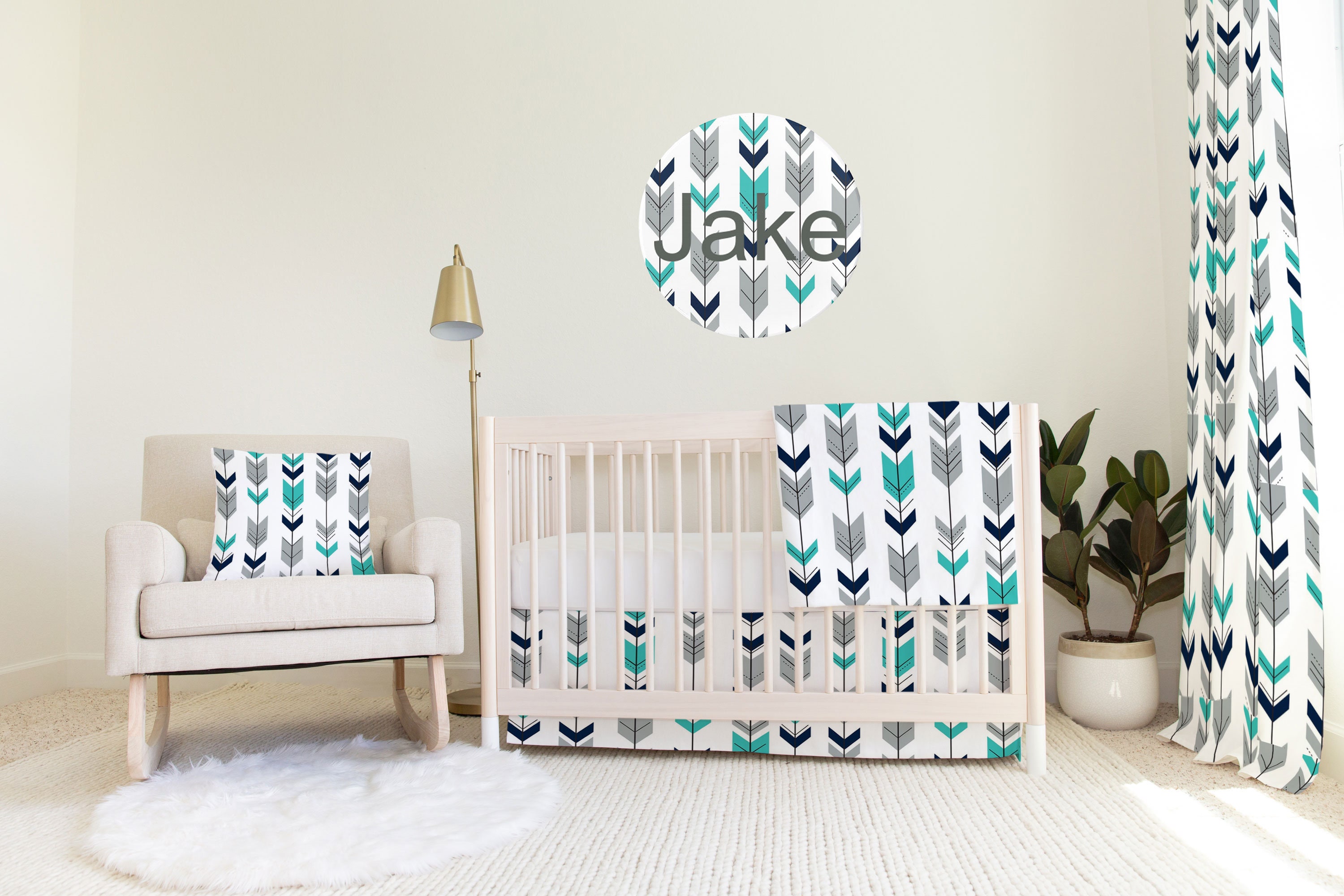 Teal Crib Bedding Etsy