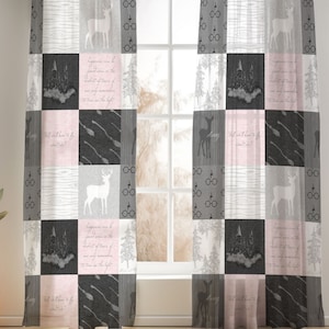 Pink Witchcraft Nursery Curtains: Handmade Cotton Blend, Blackout Option