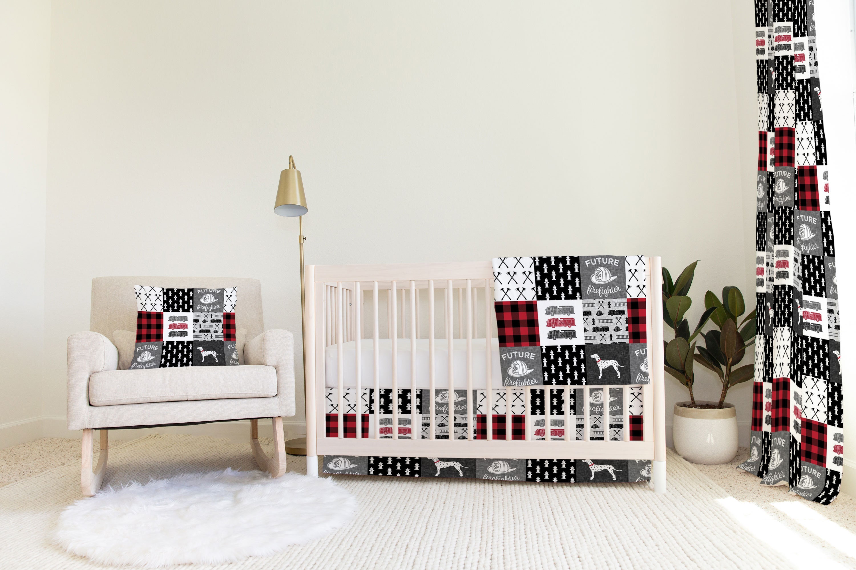 Fire Truck Crib Bedding Set