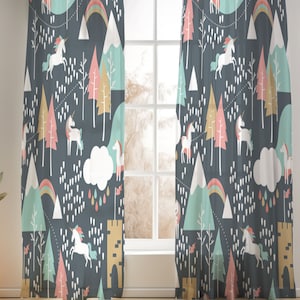 Unicorn Curtains for Nursery or Children's Bedroom Custom and Hand Made Just for You, Explore Now!
