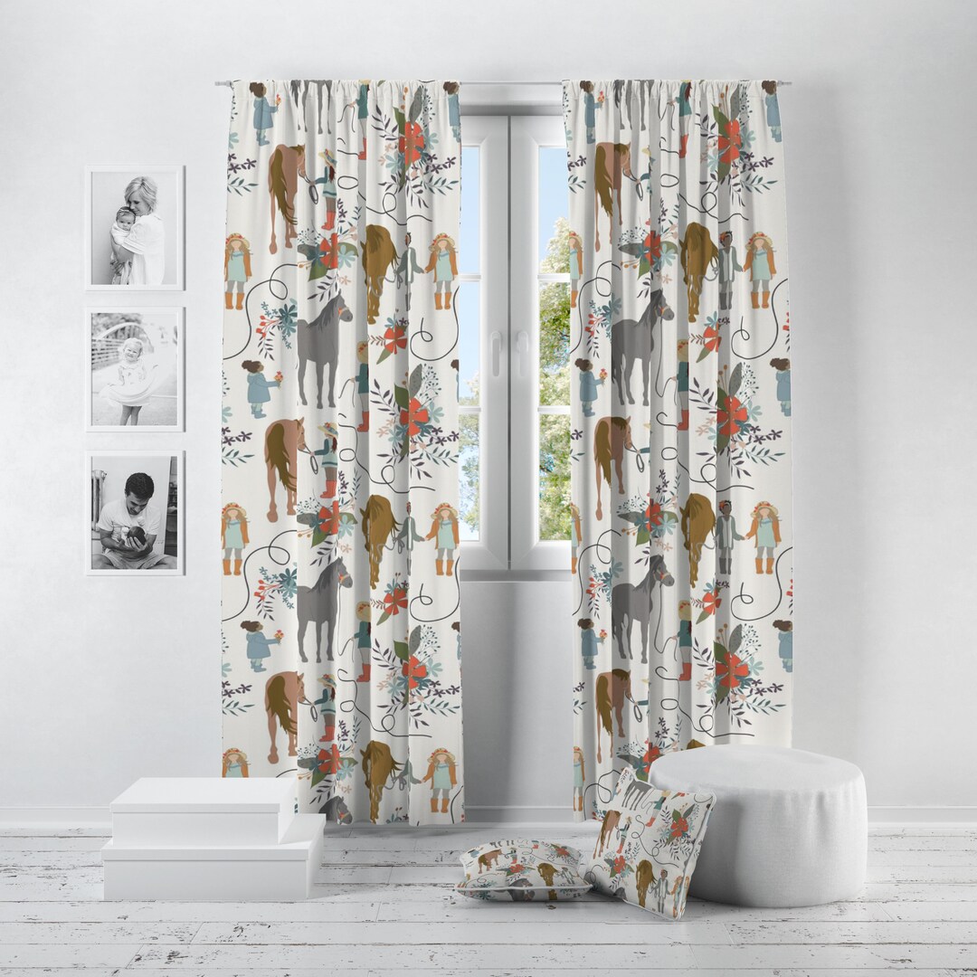 Friendship Horse Curtains for Nursery or Children's Etsy