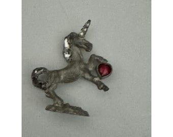 Vintage SPOONTIQUES #MR654 „Mityczny Jednorożec” Mała figurka z cyny Fairycore