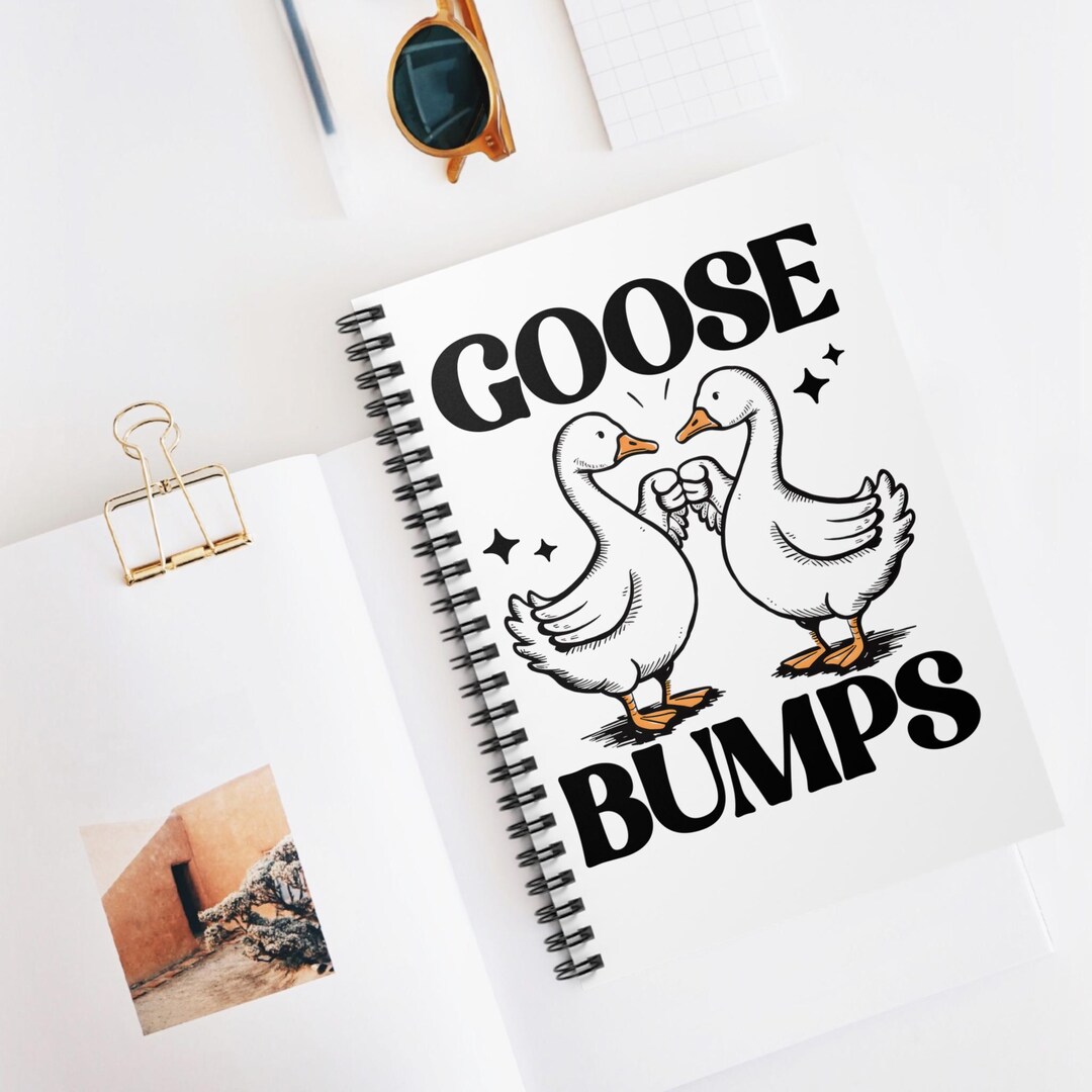 Notebook Goose Quirky Spiral Notebook ,goose Bumps Design, Cute Gift for Duck Lovers ...