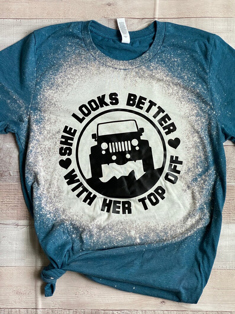 Jeep shirt/ Jeep tee/ Jeep life/ HTV shirts/ Bleached shirts Etsy