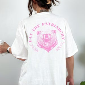 Feminismus T-Shirt Backprint T-Shirt Eat The Patriarchy Statement Shirt UNISEX