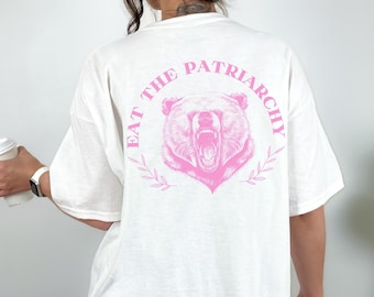 Feminismus T-Shirt Backprint T-Shirt Eat The Patriarchy Statement Shirt UNISEX