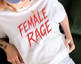 Feminismus T-Shirt Metal Retro Female Rage, Statement Shirt für Frauenrechte, unisex