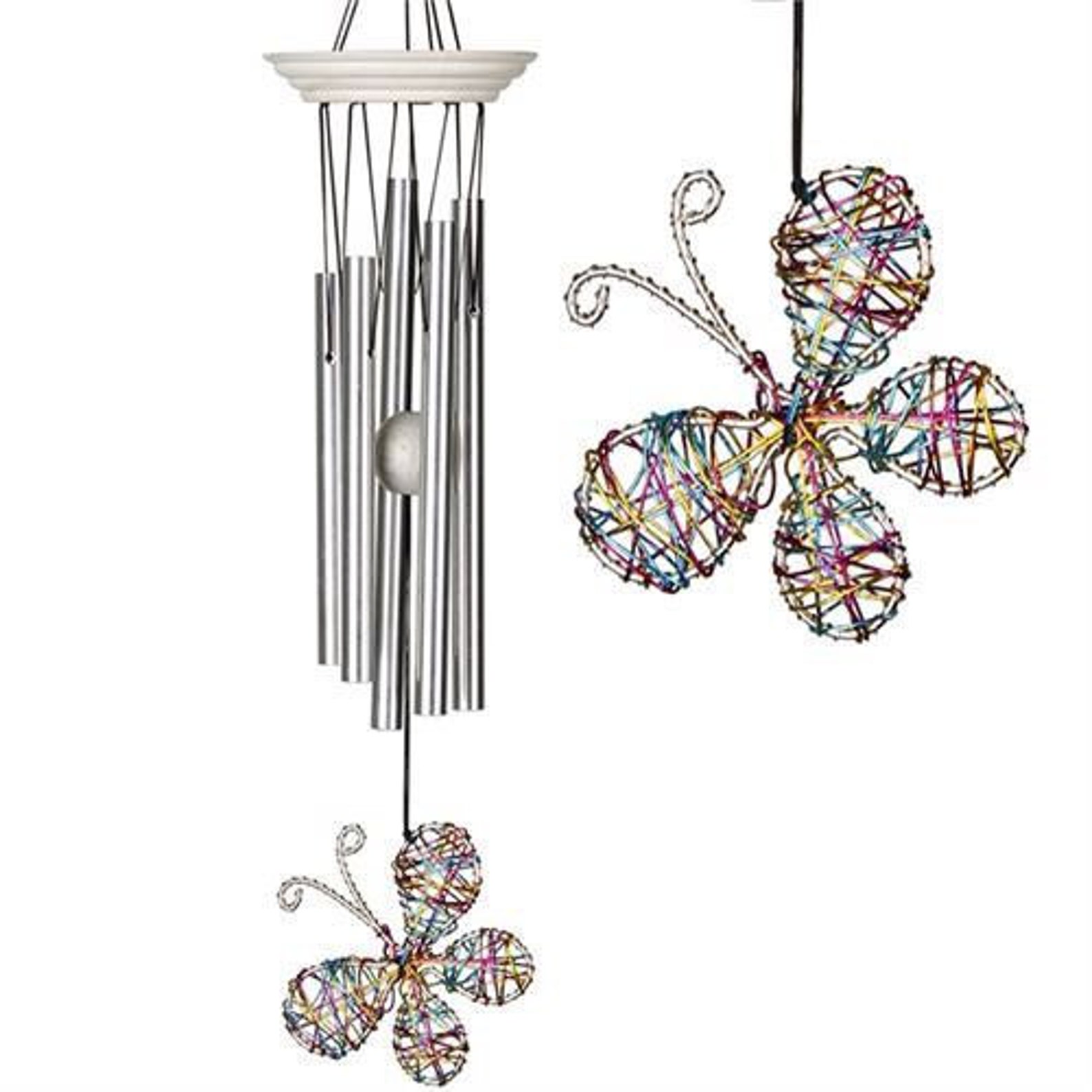 Butterfly Colourful Dancing Wind Chime Outdoor Hanging Etsy