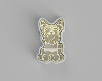 SILKY TERRIER PAINTED PORTRAIT DOG PUPPY ENAMEL ITALIAN CHARM 9MM CLASSIC DIY