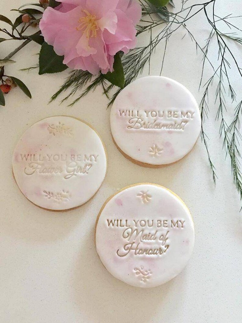 Fondant embosser Will you be my flower girl Cookie stamp.