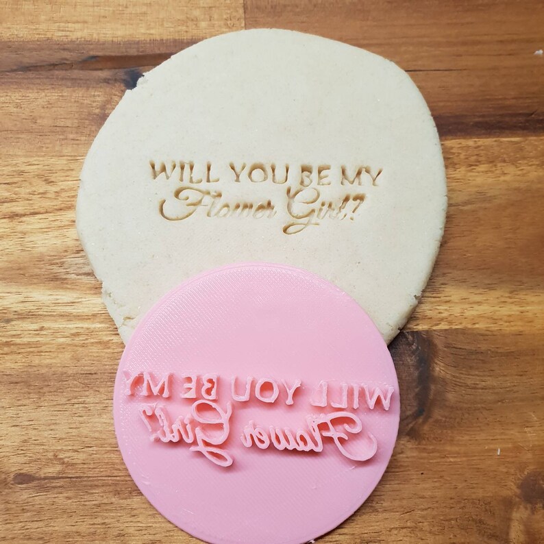 Fondant embosser Will you be my flower girl Cookie stamp.