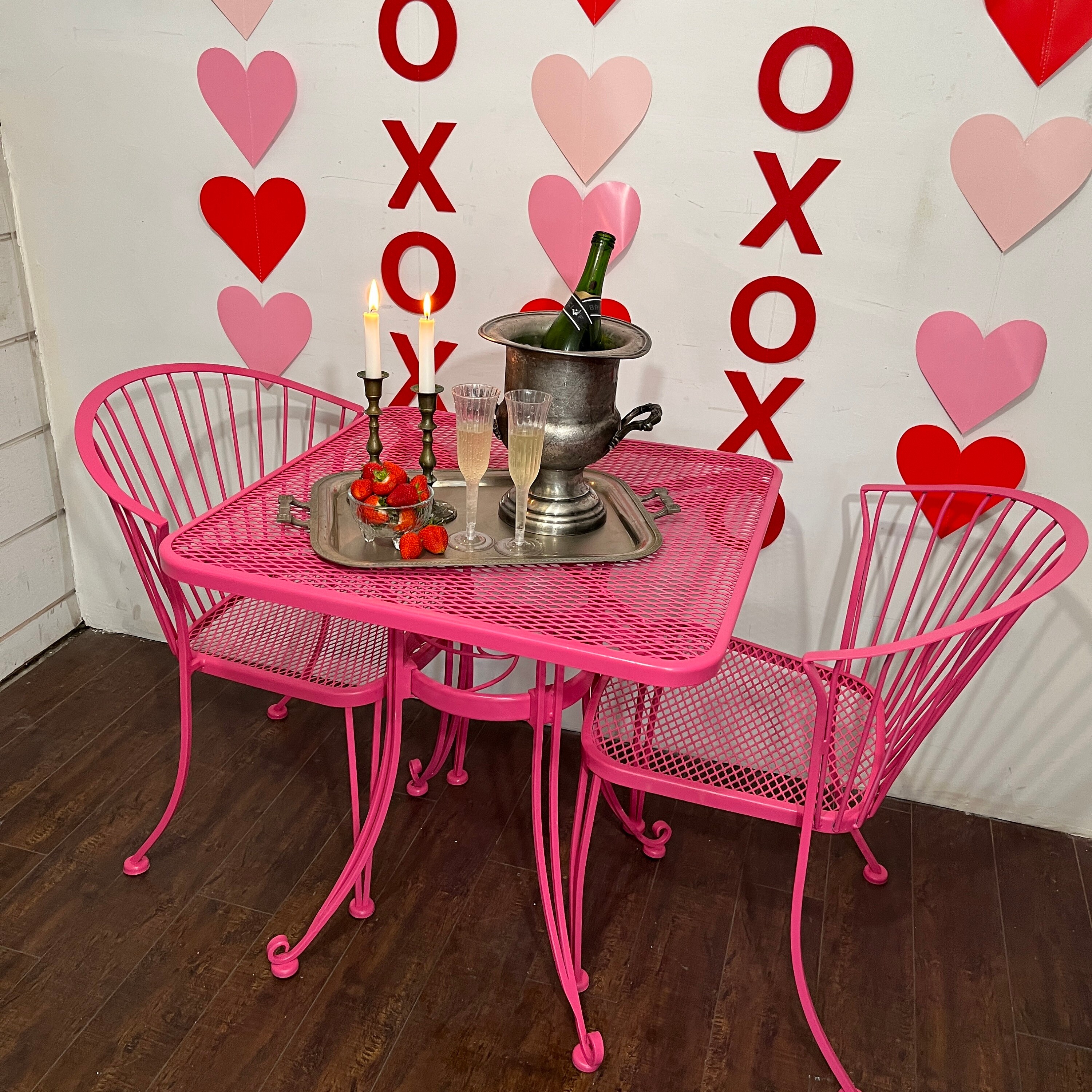 Hot Pink Bistro Set Metal Outdoor Table and Chairs - Etsy