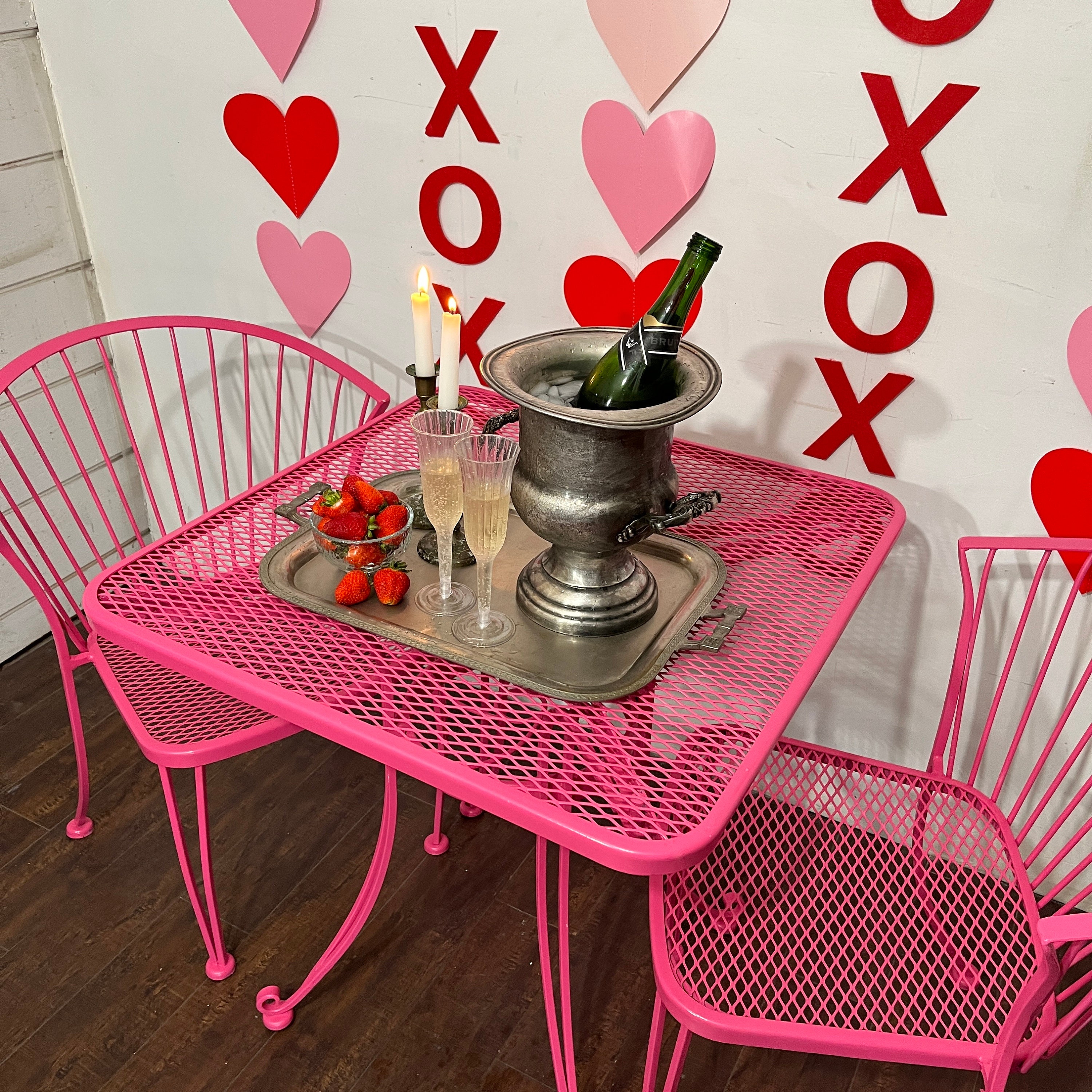 Hot Pink Bistro Set Metal Outdoor Table and Chairs - Etsy