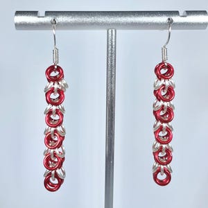 Holiday Snaggly Weave ChainMaille Earrings