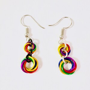 Rainbow Mobis Chainmaille Earrings