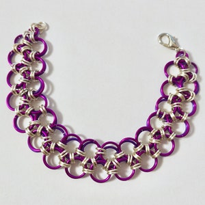 Purple ChainMaille Reversible Japanese Lace Bracelet